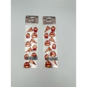 EK Success Sticko Embroidered Sports Stickers Lot of 2 Football Helmet